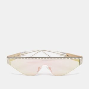 Poppy Lissiman White/Iridescent Space Party Crystals Shield Sunglasses