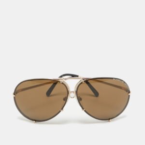 Porsche Design Gold Tone/Brown P'8478 Aviator Sunglasses