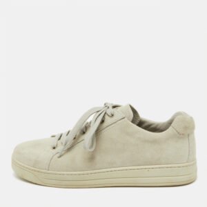 Prada Sport Light Grey Suede Low Top Sneakers Size 38