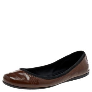 Prada Sport Brown Patent Leather Ballet Flats Size 38