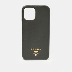 Prada Black Saffiano Leather iPhone 14 Case