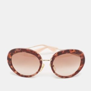 Prada Brown/Peach Gradient SPR16Q Oval Sunglasses