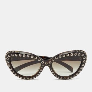 Prada Black Gradient SPR31Q Studded Ornate Cat Eye Sunglasses