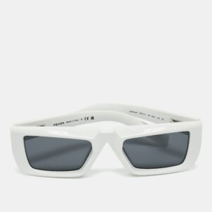 Prada White/Grey SPR24Y Frame Rectangular Sunglasses