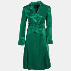 Prada Green Silk Blend Blended Midi Dress M