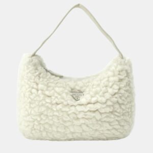 Prada White Wool Shoulder Bag