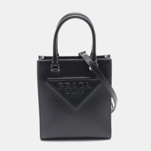 Prada Black Leather Tote Bag