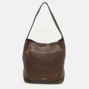 Prada Bruciato Cervo Leather Hobo