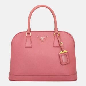 Prada Pink Saffiano Leather Open Medium Tote Bag