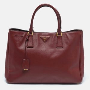 prada red saffiano leather large gardener's tote