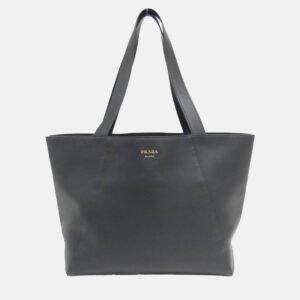 Prada Black Leather Tote Bag