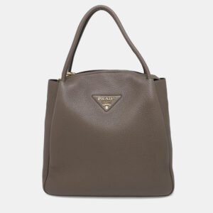 Prada Nero Vitello Daino Leather Top Handle Bag