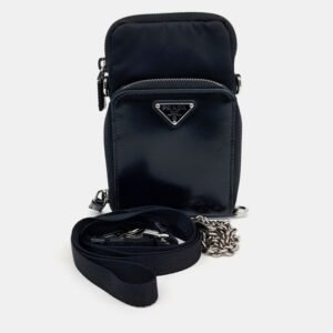Prada Black Nylon Phone Holder Crossbody Bag