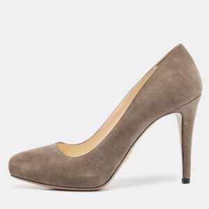 Prada Grey Suede Platform Pumps Size 37.5
