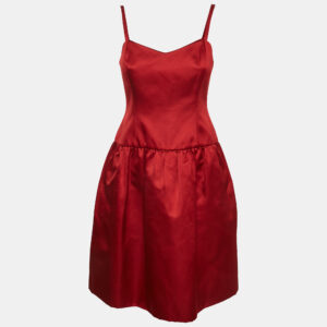 Ralph Lauren Purple Label Red Satin Silk Short Sleeveless Dress M