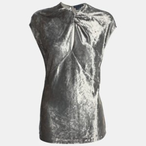Ralph Lauren Silver Velvet Top S