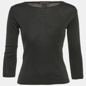 Ralph Lauren Black Cotton Knit Long Sleeve T-Shirt M
