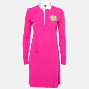 luxury-women-ralph-lauren-used-clothes-p679534-002-1 Ralph Lauren Pink Jersey Embroidered Long Sleeve Dress S