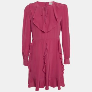 RED Valentino Pink Silk Ruffled Mini Dress M