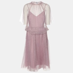 RED Valentino Mauve Tulle Top and Skirt Set S