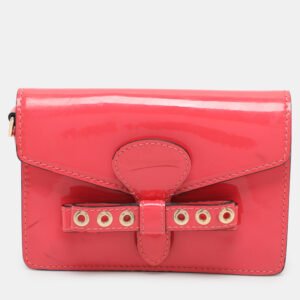 RED Valentino Red Patent Leather Bow Clutch Bag