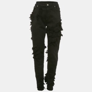 Rick Owens DRKSHDW  Black Distressed Denim Skinny Jeans M Waist 31"