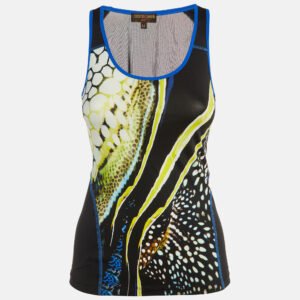 Roberto Cavalli Black Printed Jersey Tank Top M