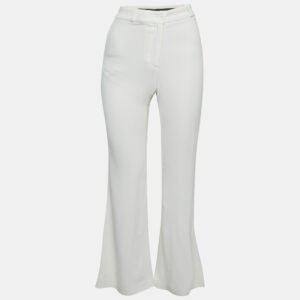 Roberto Cavalli  White Crepe Flared Leg Pants M