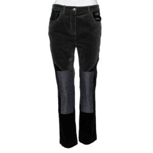 Roberto Cavalli Multicolor Denim Patch Detail Corduroy Pants M