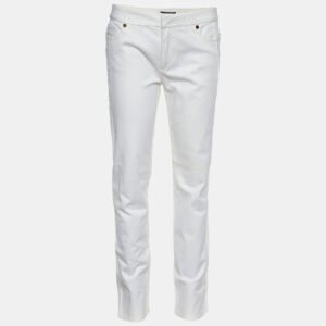Roberto Cavalli White Denim Straight Fit Jeans Waist 30"