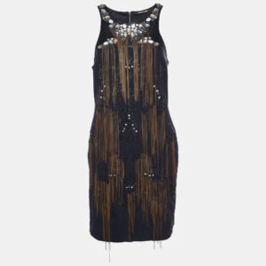 luxury-women-roberto-cavalli-used-clothes-p975705-001 Roberto Cavalli Black Jersey Embellished Sleeveless Dress M
