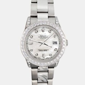 Rolex Custom White  2.1ct Diamonds Stainless Steel Datejust  Automatic Women's Wristwatch 31mm