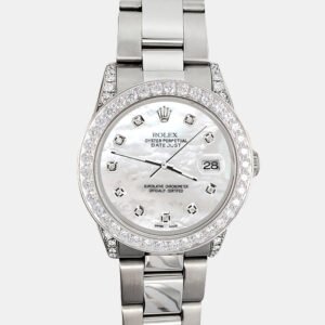 Rolex Custom White  2.1ct Diamonds Stainless Steel Datejust  Automatic Women's Wristwatch 31mm