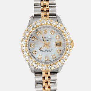 Rolex Custom White 1.96ct Diamonds 18K Yellow Gold Stainless Steel Datejust   Automatic Women's Wristwatch 26mm
