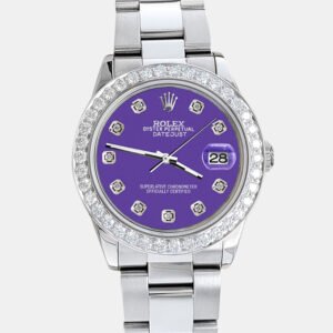 Rolex Custom Pastel Purple 1.62ct Diamonds Stainless Steel Datejust  Automatic Women's Wristwatch 31mm