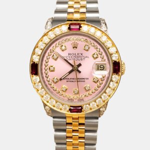 Rolex Custom Orchid Pink 2.32 ct Diamonds 18K Yellow Gold Stainless Steel Datejust  Automatic Women's Wristwatch 31mm