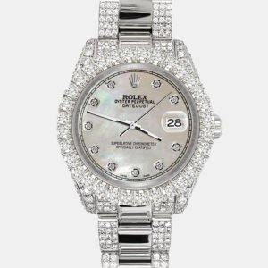 Rolex Custom Champagne 7.2ct Diamonds Stainless Steel Datejust 178240 Automatic Women's Wristwatch 31mm