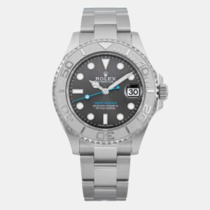 Rolex Stainless Steel Platinum Yacht-Master 268622 Automatic Men's Wristwatch 37 mm
