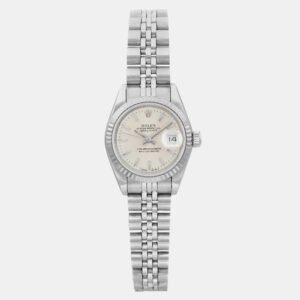 Rolex Silver Stainless Steel Datejust 69174 Automatic Women's Wristwatch 26 mm