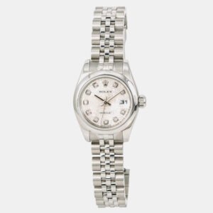 Rolex Silver Stainless Steel Datejust 179160 Automatic Women's Wristwatch 26mm