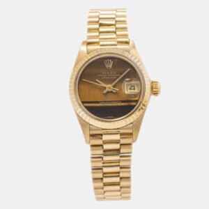 Rolex Datejust 6917 Brown Dial 18K Yellow Gold Automatic Women's Wristwatch 26 mm