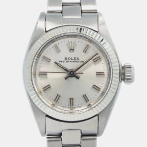 Rolex Silver Stainless Steel Oyster Perpetual 6719  Automatic Women's Wristwatch 26mm