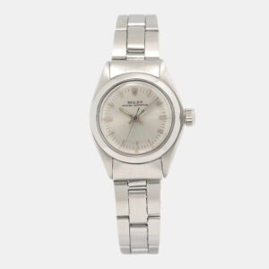 Rolex Oyster Perpetual 6718 Automatic Silver Stainless Steel Women's Wristwatch 24mm