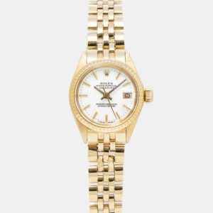 Rolex Datejust 6917 Automatic White 18K Yellow Gold Women's Wristwatch 26mm