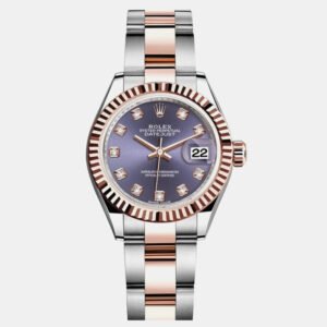 Rolex Purple 18k Rose Gold Stainless Steel Lady Datejust 279171 Automatic Women's Wristwatch 28mm