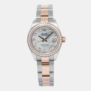 Rolex Datejust 279381RBR Automatic White 18K Rose Gold MOP Women's Wristwatch 28mm