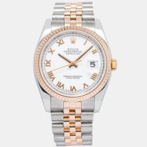Rolex Datejust 116231 Automatic White 18k Rose Gold Stainless Steel Women's Wristwatch 36 mm
