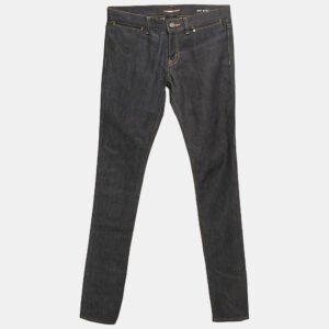 saint laurent navy blue denim skinny jeans m