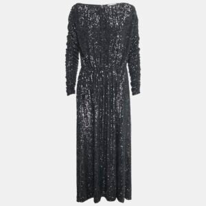 Saint Laurent Paris Black Sequin Long Gown M