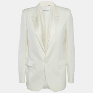 Saint Laurent Off-White Wool Single Breasted Blazer M